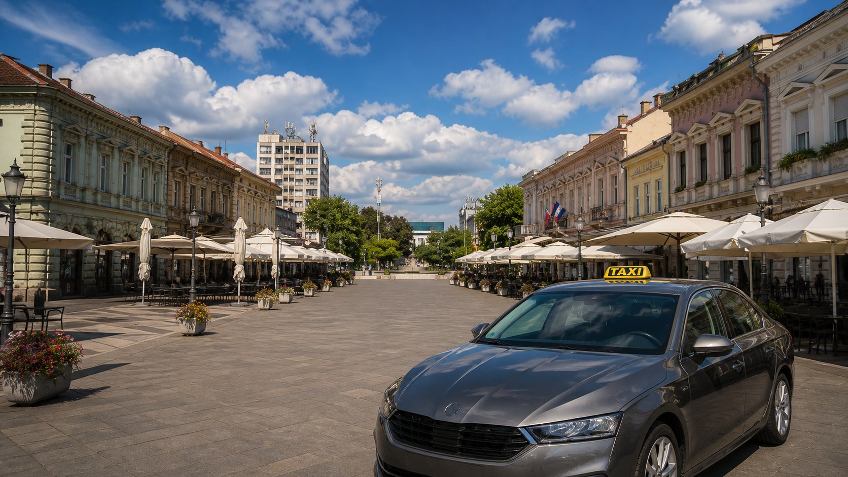 Taxi vozilo na slavonskobrodskom Korzu
